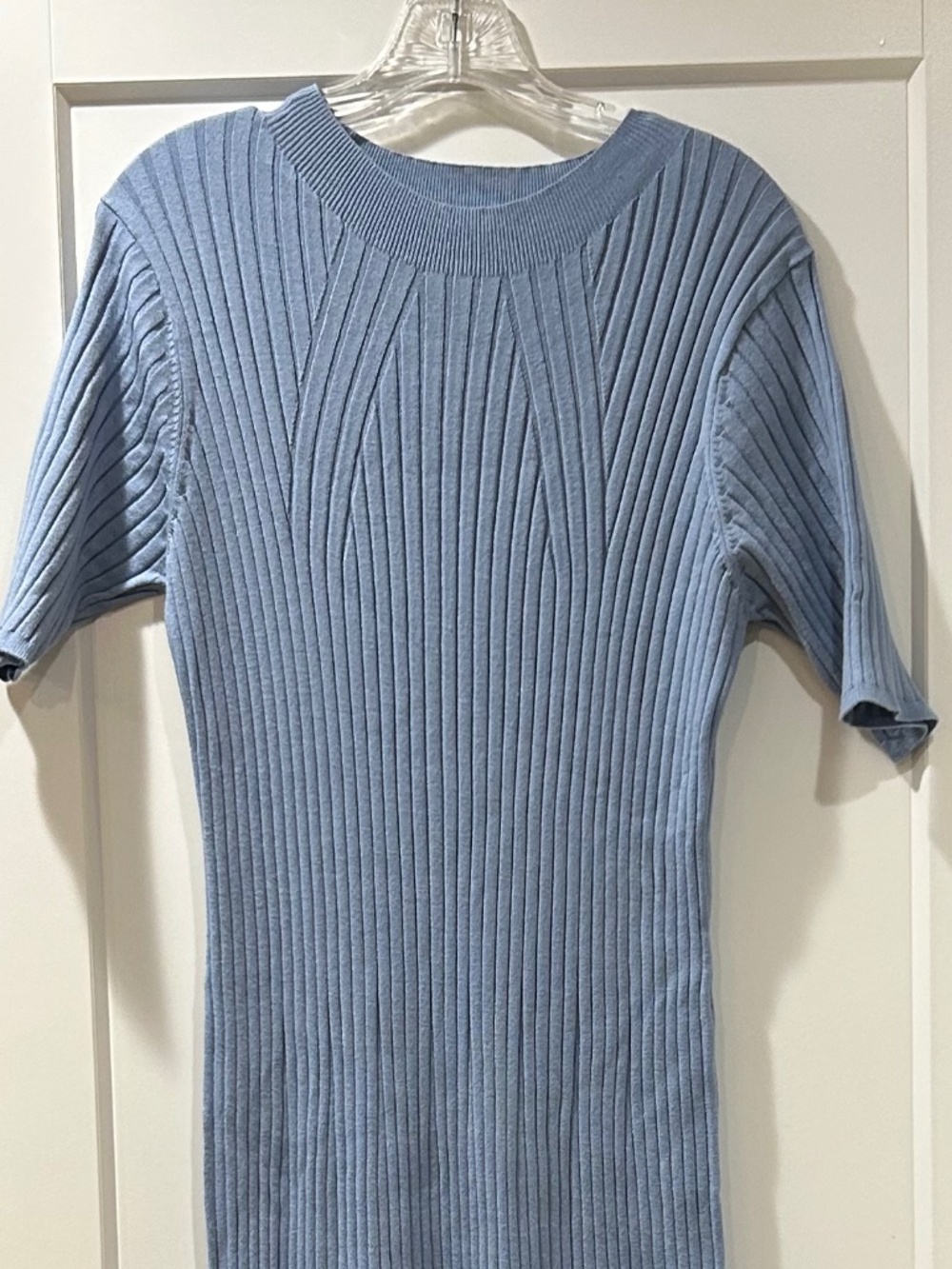 NWOT VARLEY Maeve Ribbed Knit Midi Dress in Ashley Blue Size XL New without tag - Picture 2 of 5